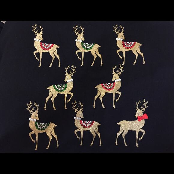 Karen Scott Reindeer parade whimsy Sweater Tee-2X - Picture 2 of 4